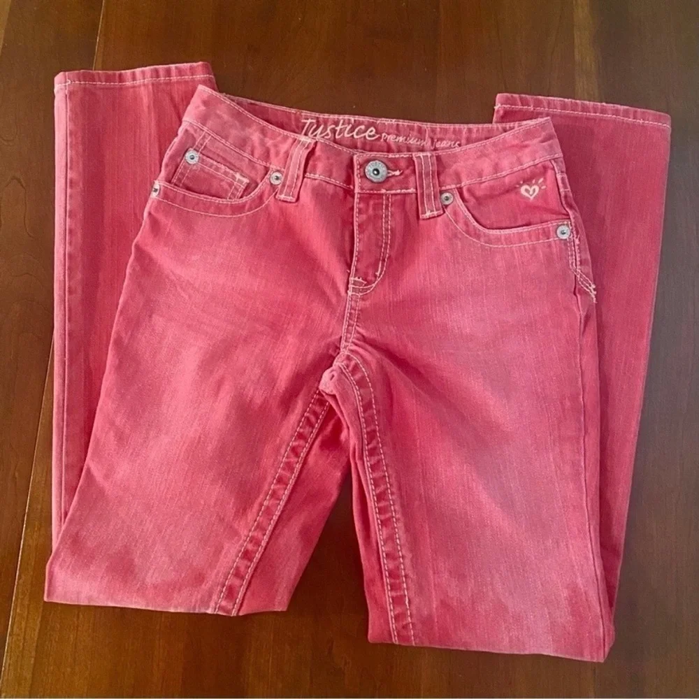 Justice Girls Denim Shorts and Red Jeans Set, 2 pair, Size 12